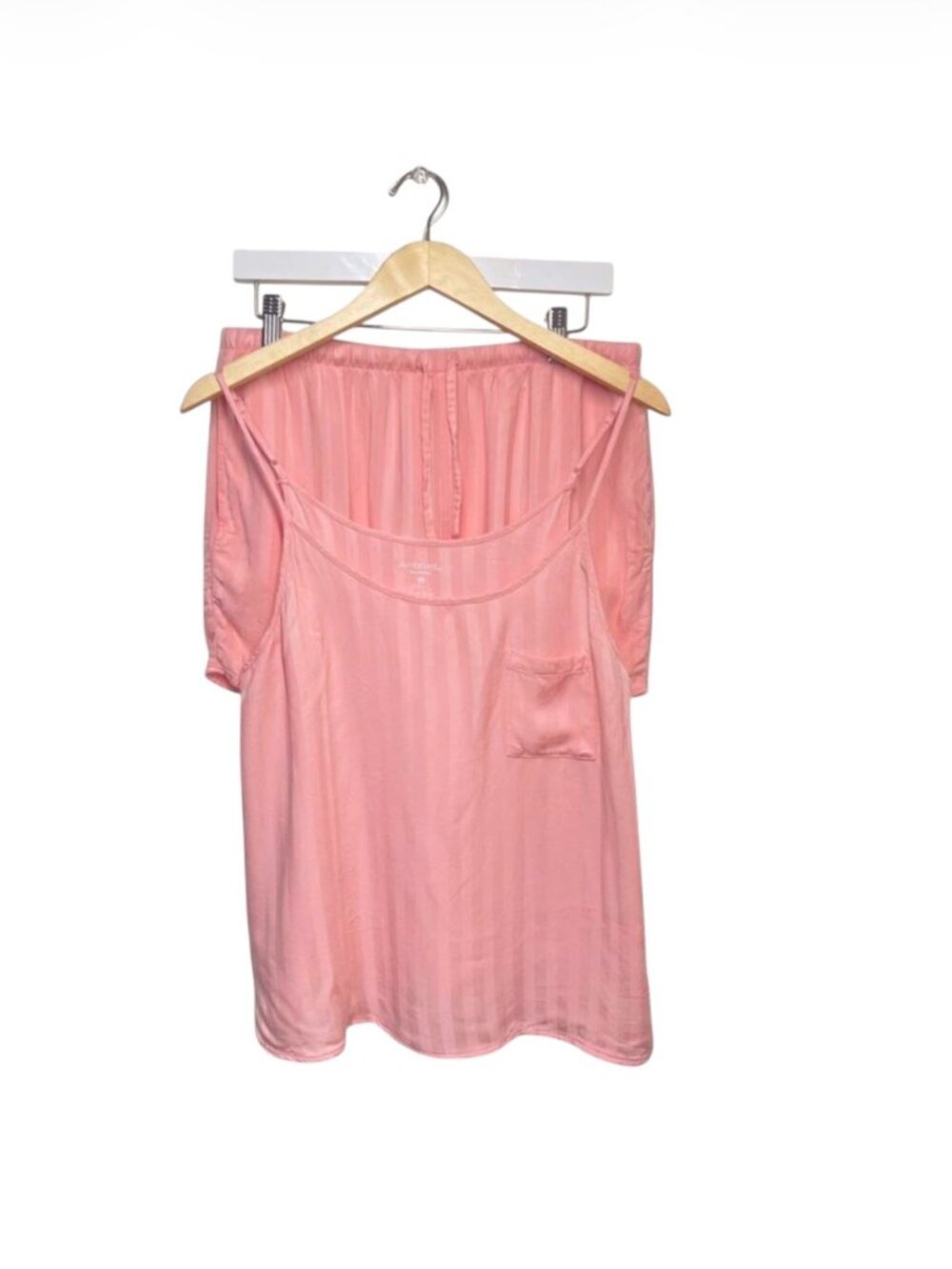 Ambrielle 2pc Pajama Set Peach Pink Striped Cami Shorts Set Medium M